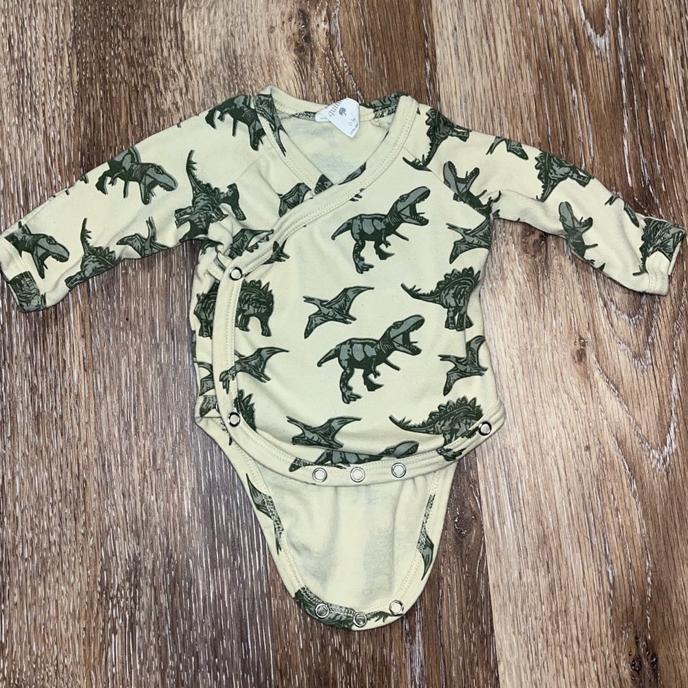 Long sleeve kimono onesie organic cotton